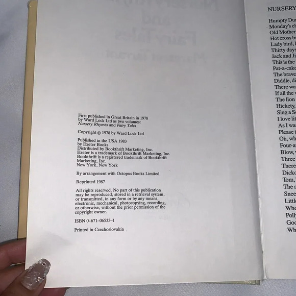 NURSERY RHYMES AND FAIRY TALES. by Tarrant, Margaret. Hard Cover Children’s Book - Picture 6 of 9